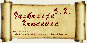 Vaskrsije Krnčević vizit kartica